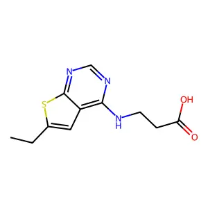 3-((6-Ethylthieno(2,3-d)pyrimidin-4-yl)amino)propanoic acid structure