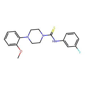 N-(3-fluorophenyl)-4-(2-methoxyphenyl)piperazine-1-carbothioamide structure