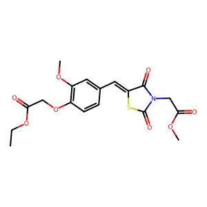 methyl {(5E)-5-[4-(2-ethoxy-2-oxoethoxy)-3-methoxybenzylidene]-2,4-dioxo-1,3-thiazolidin-3-yl}acetate structure