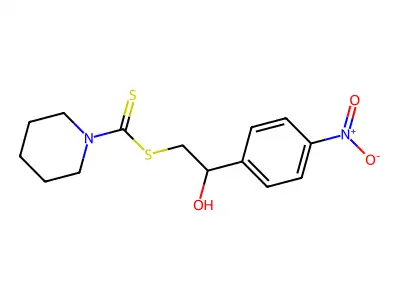 [2-Hydroxy-2-(4-nitrophenyl)ethyl] piperidine-1-carbodithioate structure