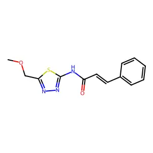 (E)-N-[5-(methoxymethyl)-1,3,4-thiadiazol-2-yl]-3-phenylprop-2-enamide structure