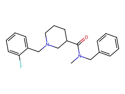 N-benzyl-1-[(2-fluorophenyl)methyl]-N-methylpiperidine-3-carboxamide structure
