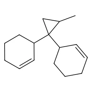3-(1-Cyclohex-2-en-1-yl-2-methylcyclopropyl)cyclohexene structure