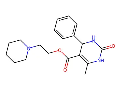 2-Oxo-4-phenyl-5-(beta-piperidinoethoxycarbonyl)-6-methyl-1,2,3,4-tetrahydropyrimidine structure