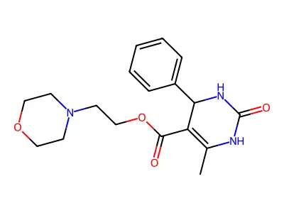 2-Oxo-4-phenyl-5-(beta-morpholinoethoxycarbonyl)-6-methyl-1,2,3,4-tetrahydropyrimidine structure
