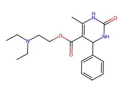 2-Oxo-4-phenyl-5-(beta-diethylaminoethoxycarbonyl)-6-methyl-1,2,3,4-tetrahydropyrimidine structure