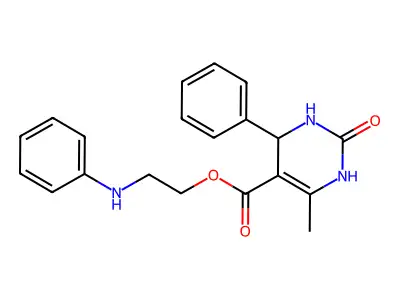 2-Anilinoethyl 2-hydroxy-4-methyl-6-phenyl-1,6-dihydropyrimidine-5-carboxylate structure