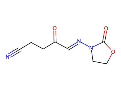4-Oxo-5-[(2-oxo-1,3-oxazolidin-3-YL)imino]pentanenitrile structure