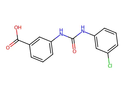 3-{[(3-Chlorophenyl)carbamoyl]amino}benzoic acid structure