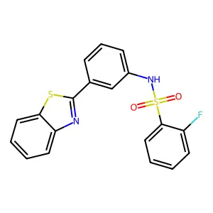 N-[3-(1,3-benzothiazol-2-yl)phenyl]-2-fluorobenzenesulfonamide structure