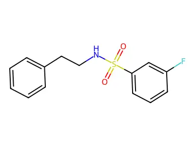 3-fluoro-N-(2-phenylethyl)benzenesulfonamide structure