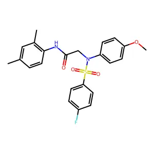 N-(2,4-dimethylphenyl)-2-(N-(4-fluorophenyl)sulfonyl-4-methoxyanilino)acetamide structure