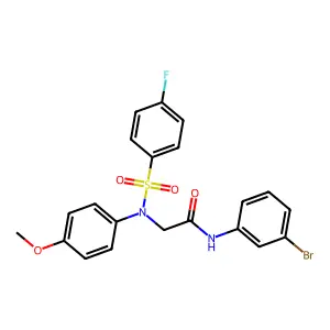 N-(3-bromophenyl)-2-(N-(4-fluorophenyl)sulfonyl-4-methoxyanilino)acetamide structure