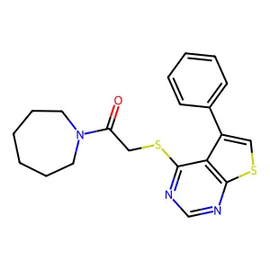 1-(Azepan-1-yl)-2-((5-phenylthieno[2,3-d]pyrimidin-4-yl)thio)ethanone structure