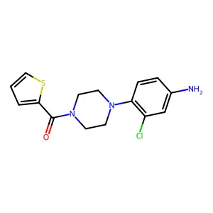 {3-Chloro-4-[4-(2-thienylcarbonyl)piperazin-1-yl]phenyl}amine structure
