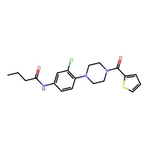 N-[3-chloro-4-[4-(thiophene-2-carbonyl)piperazin-1-yl]phenyl]butanamide structure