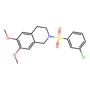 2-(3-chlorophenyl)sulfonyl-6,7-dimethoxy-3,4-dihydro-1H-isoquinoline structure