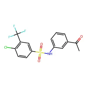 N-(3-acetylphenyl)-4-chloro-3-(trifluoromethyl)benzenesulfonamide structure