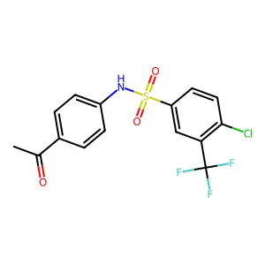 N-(4-acetylphenyl)-4-chloro-3-(trifluoromethyl)benzenesulfonamide structure