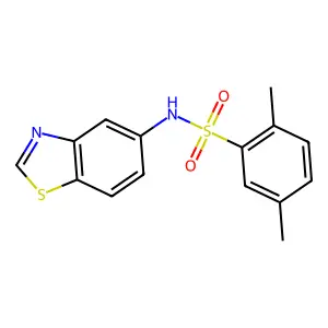 N-(1,3-benzothiazol-5-yl)-2,5-dimethylbenzene-1-sulfonamide structure