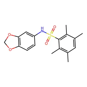 N-(2H-1,3-benzodioxol-5-yl)-2,3,5,6-tetramethylbenzene-1-sulfonamide structure