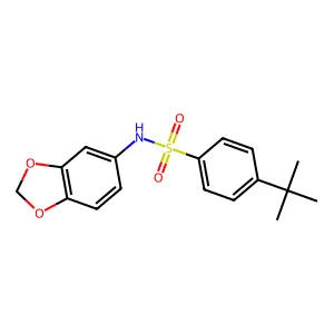 N-(1,3-benzodioxol-5-yl)-4-tert-butylbenzenesulfonamide structure
