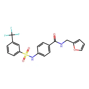 N-(2-furylmethyl)-4-({[3-(trifluoromethyl)phenyl]sulfonyl}amino)benzamide structure