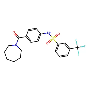 N-(4-(azepane-1-carbonyl)phenyl)-3-(trifluoromethyl)benzenesulfonamide structure