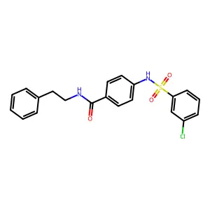 4-(3-chlorophenylsulfonamido)-N-phenethylbenzamide structure