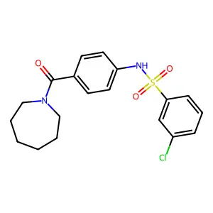 N-(4-(azepane-1-carbonyl)phenyl)-3-chlorobenzenesulfonamide structure