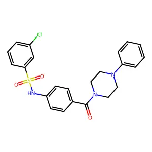 3-chloro-N-(4-(4-phenylpiperazine-1-carbonyl)phenyl)benzenesulfonamide structure