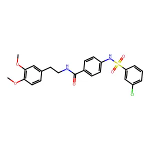 4-(3-chlorobenzenesulfonamido)-N-[2-(3,4-dimethoxyphenyl)ethyl]benzamide structure