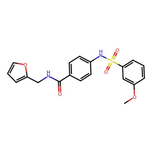 N-(2-furylmethyl)-4-{[(3-methoxyphenyl)sulfonyl]amino}benzamide structure