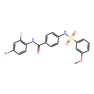N-(4-bromo-2-fluorophenyl)-4-[(3-methoxyphenyl)sulfonylamino]benzamide structure