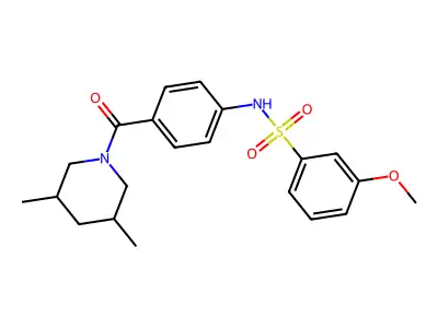 N-(4-(3,5-dimethylpiperidine-1-carbonyl)phenyl)-3-methoxybenzenesulfonamide structure