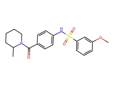 3-methoxy-N-(4-(2-methylpiperidine-1-carbonyl)phenyl)benzenesulfonamide structure
