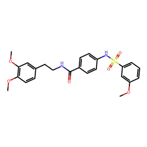 N-[2-(3,4-dimethoxyphenyl)ethyl]-4-[(3-methoxyphenyl)sulfonylamino]benzamide structure
