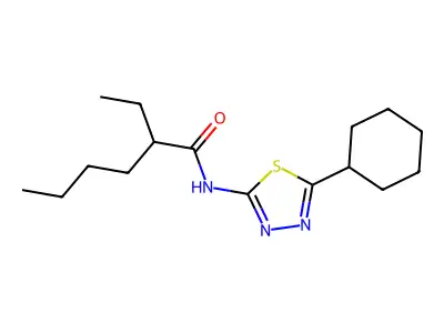 N-(5-cyclohexyl-1,3,4-thiadiazol-2-yl)-2-ethylhexanamide structure