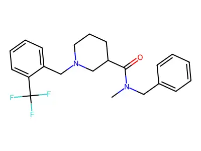 N-benzyl-N-methyl-1-[[2-(trifluoromethyl)phenyl]methyl]piperidine-3-carboxamide structure