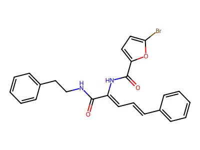 5-Bromo-N-[4-phenyl-1-[[(2-phenylethyl)amino]carbonyl]-1,3-butadien-1-yl]-2-furancarboxamide structure