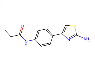 N-[4-(2-amino-1,3-thiazol-4-yl)phenyl]propanamide structure