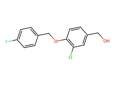(3-Chloro-4-((4-fluorobenzyl)oxy)phenyl)methanol structure