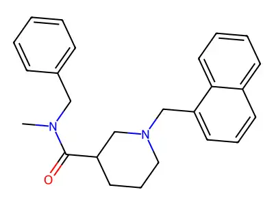 N-benzyl-N-methyl-1-(naphthalen-1-ylmethyl)piperidine-3-carboxamide structure