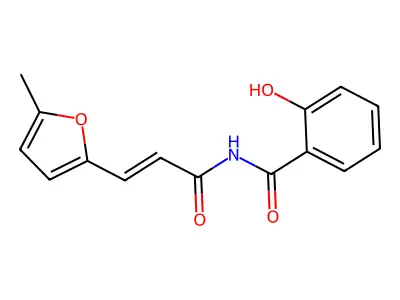 2-hydroxy-N-[(E)-3-(5-methylfuran-2-yl)prop-2-enoyl]benzamide structure