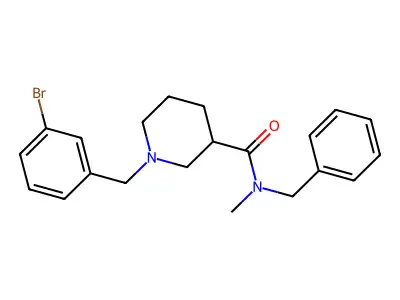 N-benzyl-1-[(3-bromophenyl)methyl]-N-methylpiperidine-3-carboxamide structure