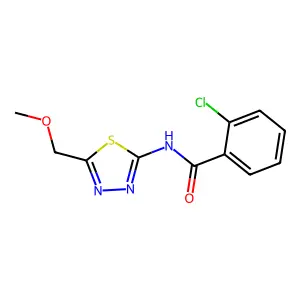 2-chloro-N-[5-(methoxymethyl)-1,3,4-thiadiazol-2-yl]benzamide structure