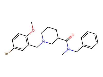 N-benzyl-1-[(5-bromo-2-methoxyphenyl)methyl]-N-methylpiperidine-3-carboxamide structure