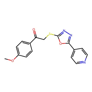 1-(4-Methoxyphenyl)-2-((5-(pyridin-4-yl)-1,3,4-oxadiazol-2-yl)thio)ethanone structure