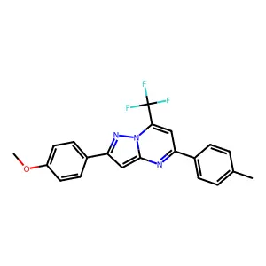 2-(4-methoxyphenyl)-5-(4-methylphenyl)-7-(trifluoromethyl)pyrazolo[1,5-a]pyrimidine structure