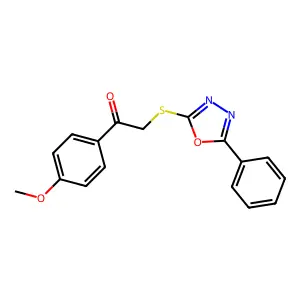 1-(4-Methoxyphenyl)-2-[(5-phenyl-1,3,4-oxadiazol-2-yl)sulfanyl]ethanone structure